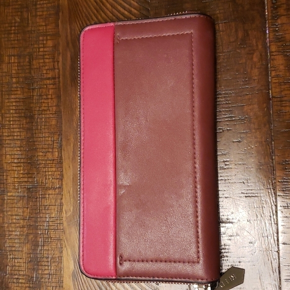 Reed Krakoff Red Colorblock Double Zipper Wallet Wristlet - Picture 2 of 6